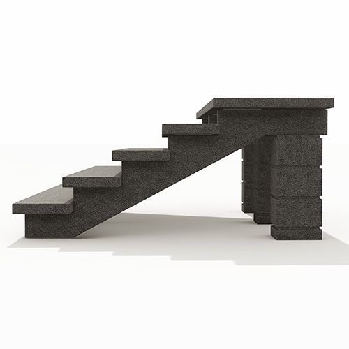 Лестница бетонная 3 косоура 5 ступеней без подступенка