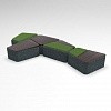 Комплекс бетонных уличных скамеек серии Uniun с вазонами