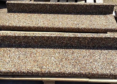 Ступень для лестниц облицовочная бетонная с подступенком 1000x37
