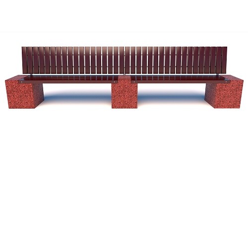 Скамейка бетонная уличная Евро 2 Лайн со спинкой