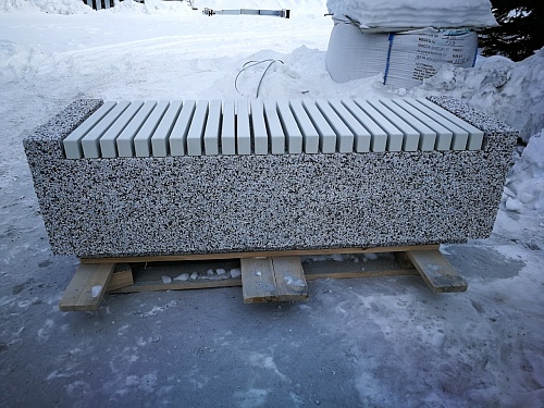 Скамейка бетонная уличная Темп 1500x500x450